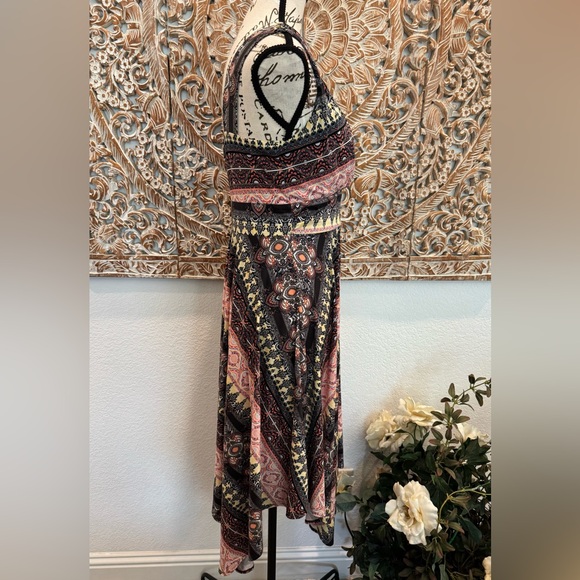 Soma Scarf Hem Tank Dress, Buttery Soft, Midi Dress, Pink & Black Paisley - Picture 7 of 14